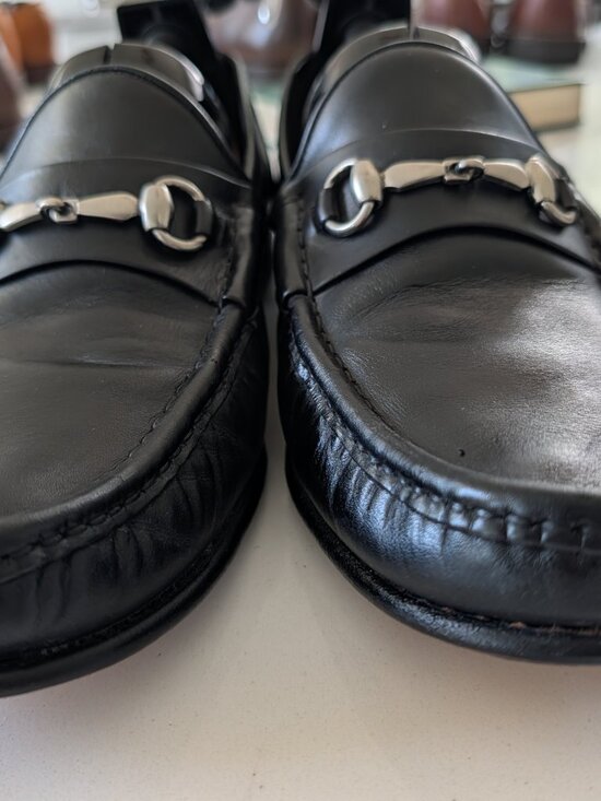 Allen Edmonds Verona Bit Leather Dress Loafers Black 10 wide new soles!